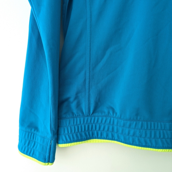 Adidas Women's Teal and Neon Lime Full Zipped Embroidered Jacket ~ Size Medium - Picture 7 of 13